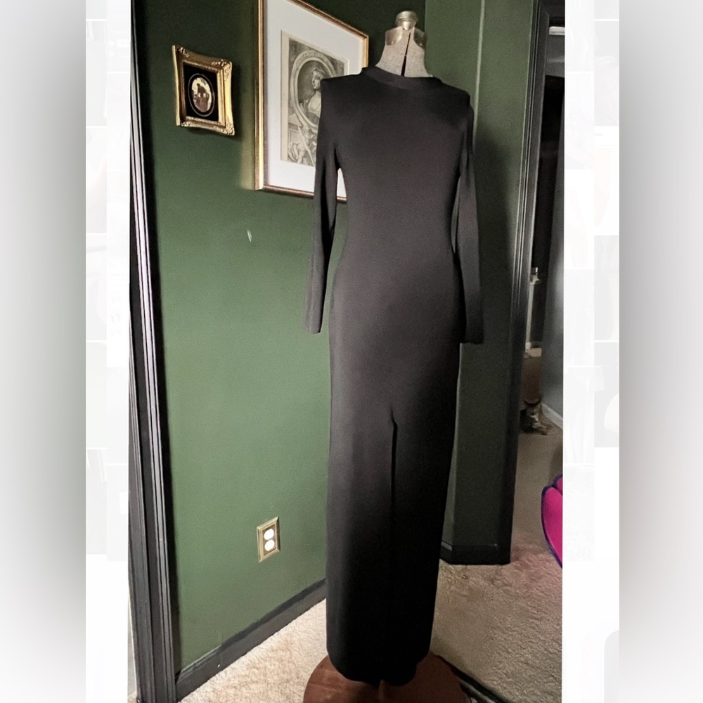 Aritzia Elegant Black Long Sleeve maxi bodycon Dress